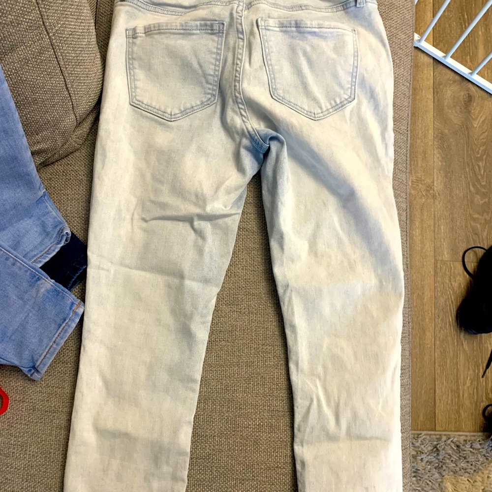 Very light blue jeans